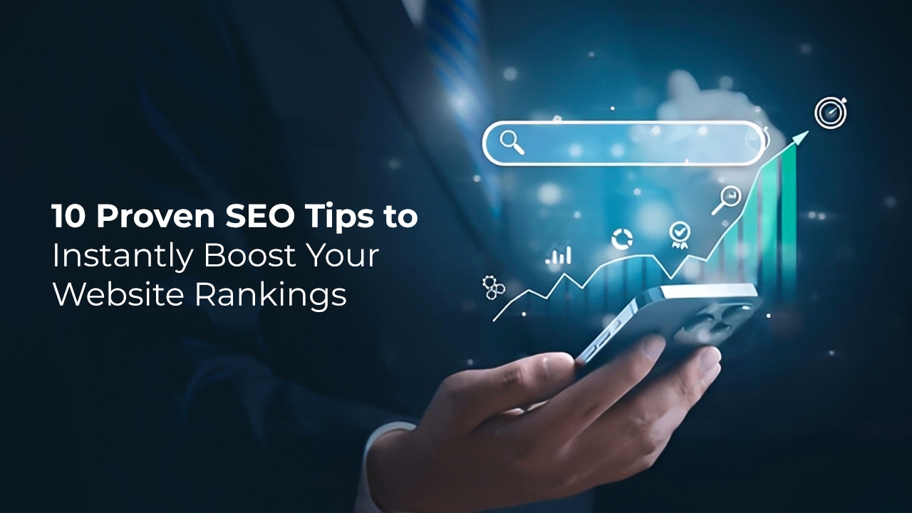 Graph showing website traffic increase with SEO tips to boost rankings