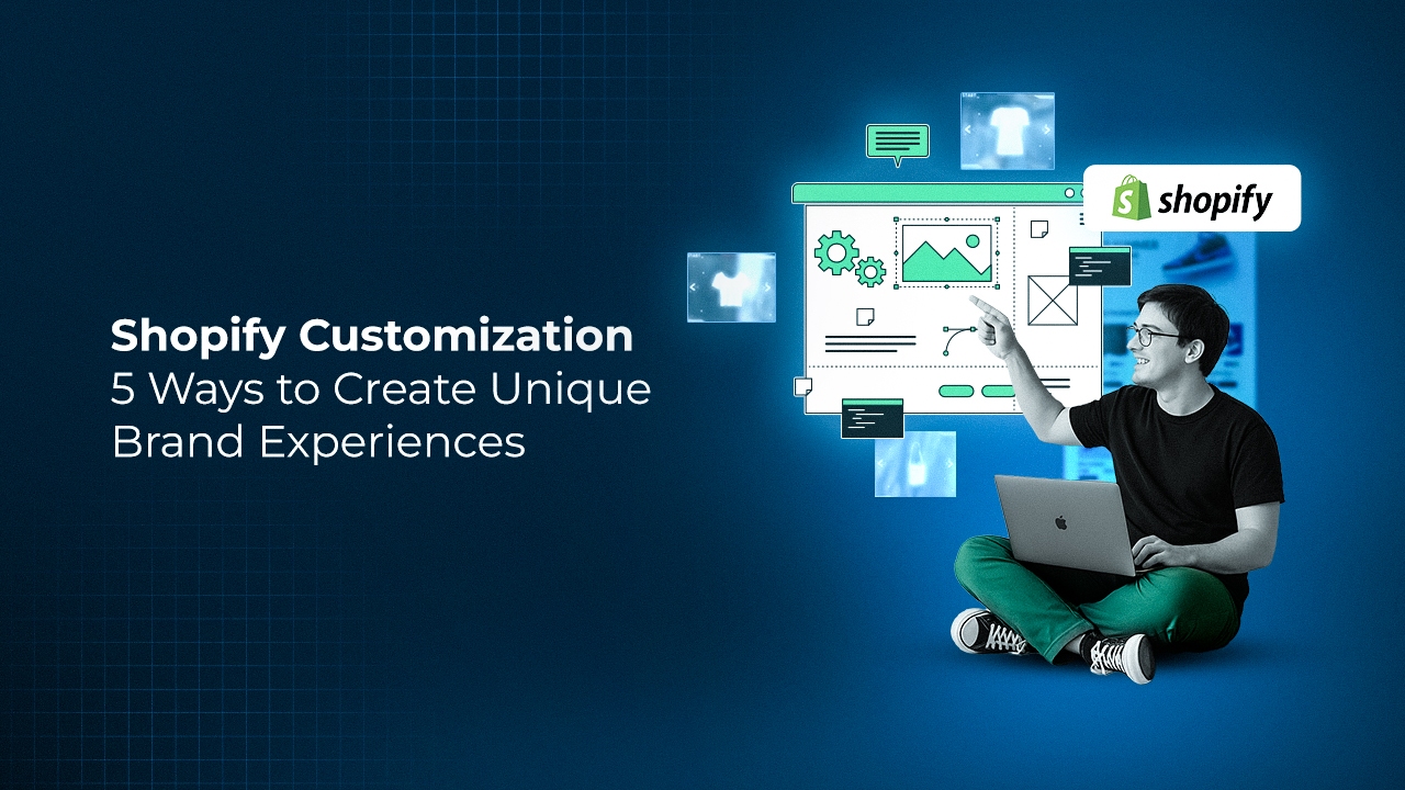 Business owner using Shopify customization to tailor store dashboard to brand layout.